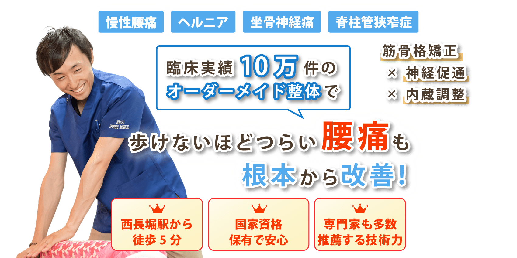 大阪市西区で腰痛の改善ならニシスポーツメディカル整体治療院